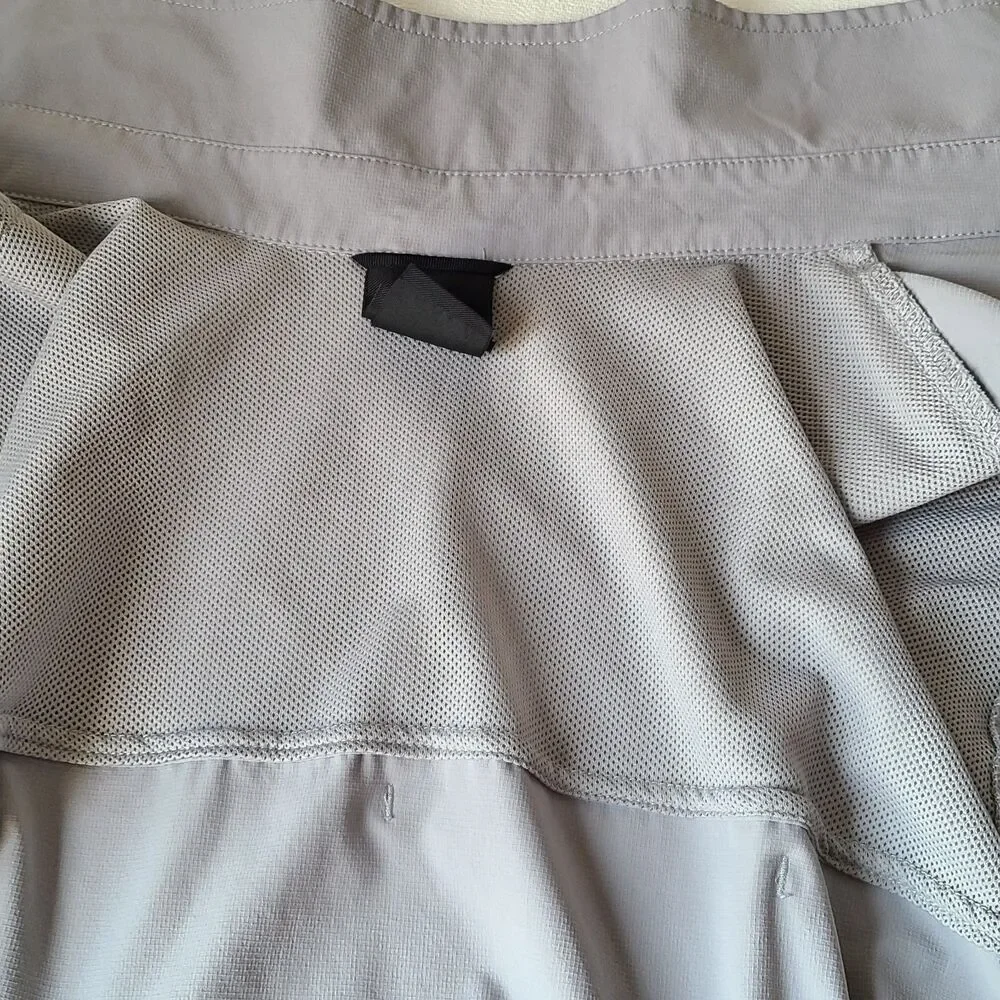 The North Face Mens XL Button Up Shirt Gray Long Sleeve Outdoor Hiking Tech